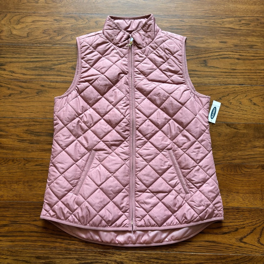 Old Navy Women's Pink Quilted Vest - Size Medium